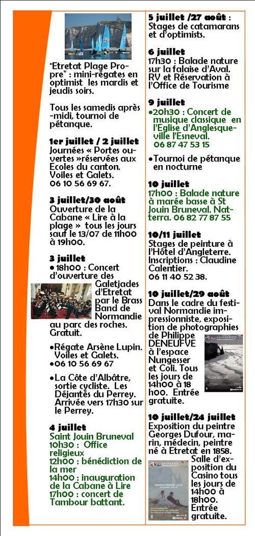 Agenda du 1er au 10 juillet 2010 (verso)